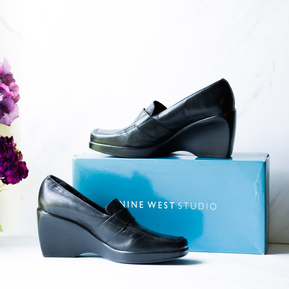 Nine West Black Leather Shoes